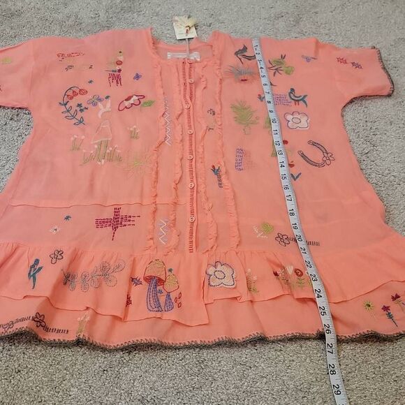 Johnny Was Mayeda Blouse Shell Pink Size M - Picture 7 of 7